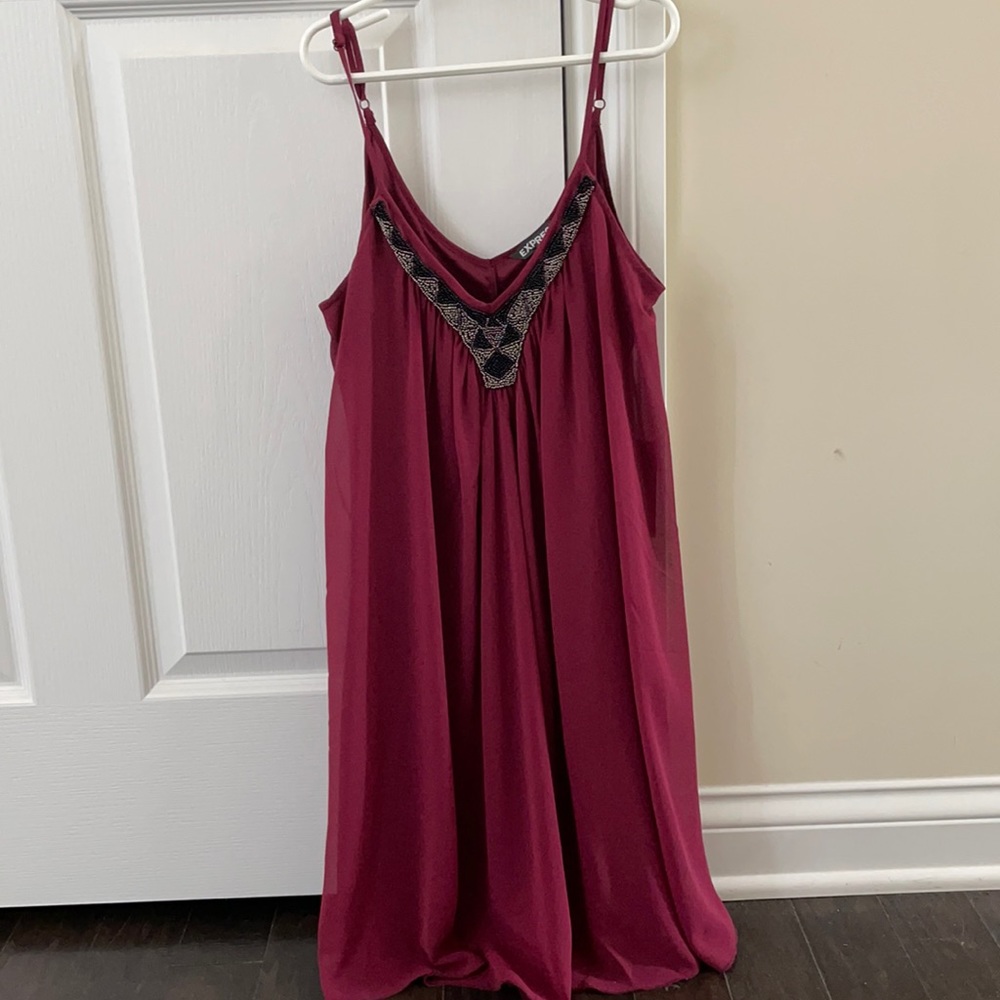Maroon sequin dress